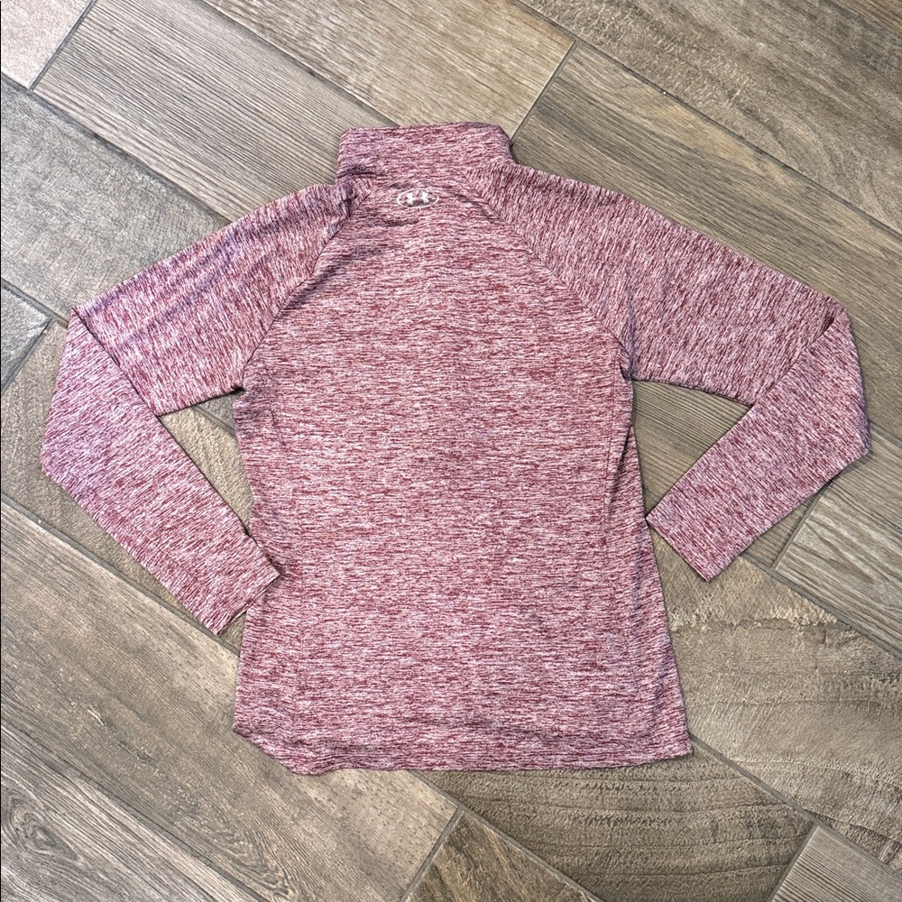Under Armour Tech Twist Quarter Zip Pullover Med Burgundy Heather Athletic Top - Picture 5 of 12